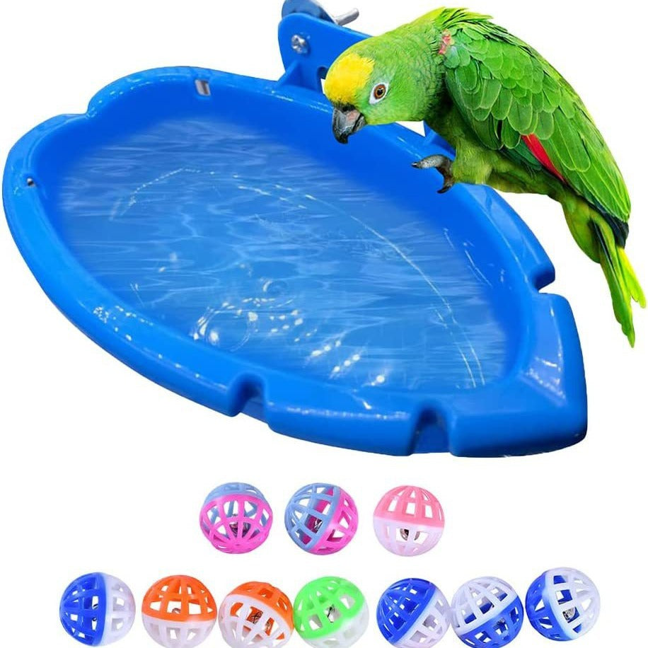 Bañera multifuncional para pájaros y comederos.