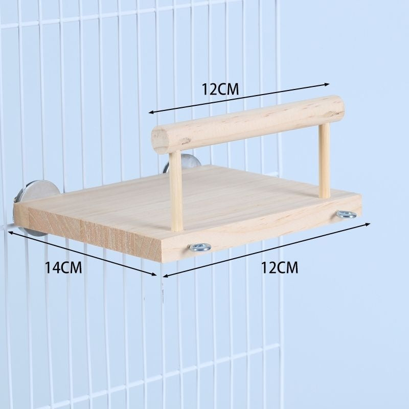 Accesorios para jaulas para escalar y jugar, plataforma de salto de madera maciza.
