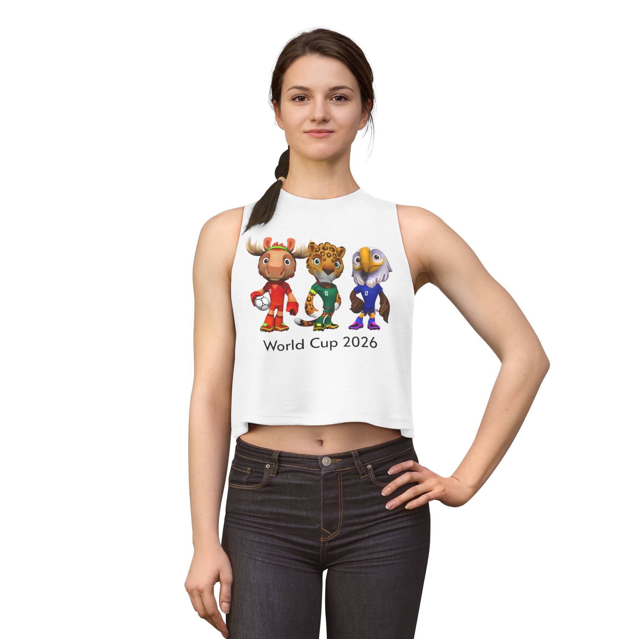 Crop Top de las Mascotas. Camiseta sin mangas para aficionadas al fútbol