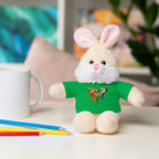 Adorable animal de peluche con camiseta personalizada, regalo tierno para niños.