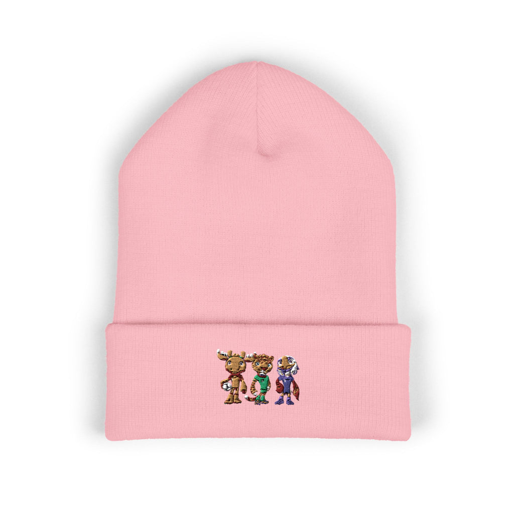 Gorro con las mascotas del Futbol. Gorro con vuelta bordado.
