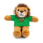 Adorable animal de peluche con camiseta personalizada, regalo tierno para niños.