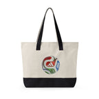 Bolso tote de lona con cremallera y trío de mascotas.
