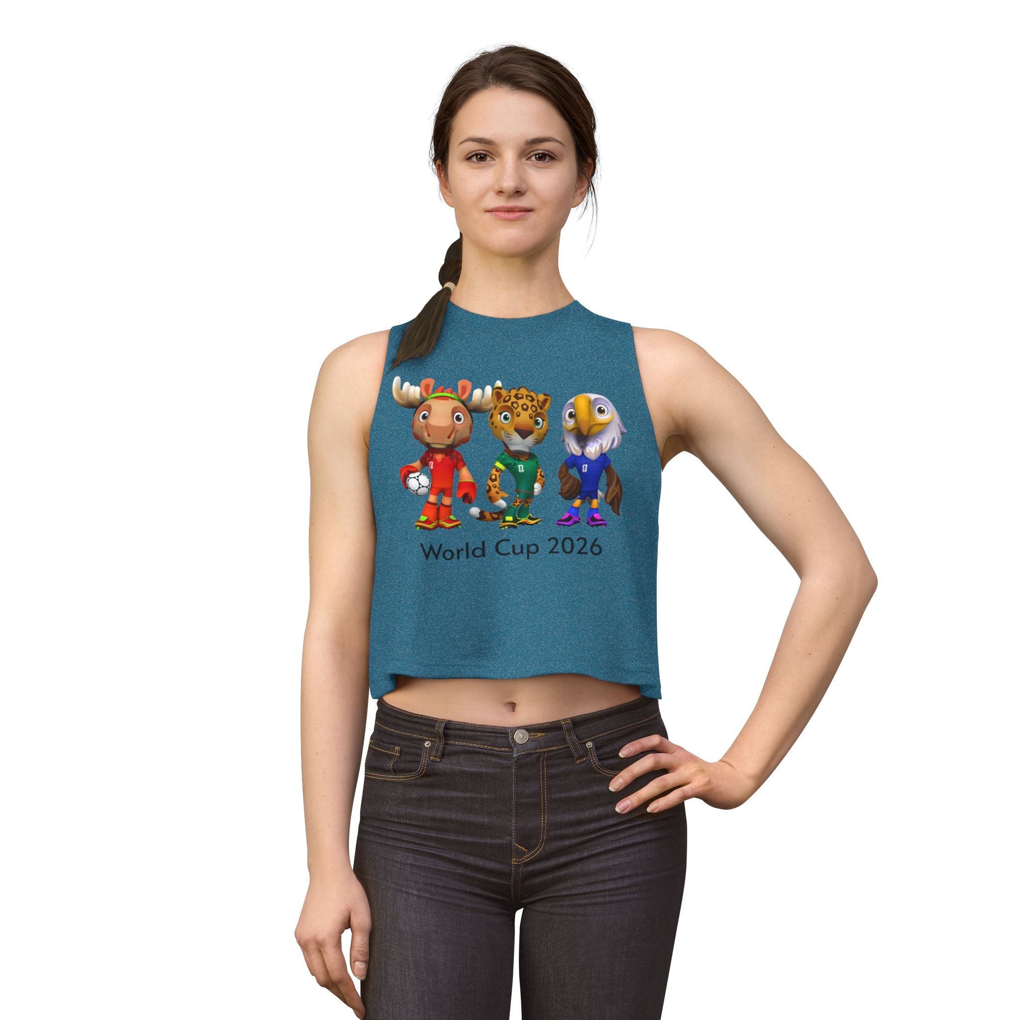 Crop Top de las Mascotas. Camiseta sin mangas para aficionadas al fútbol
