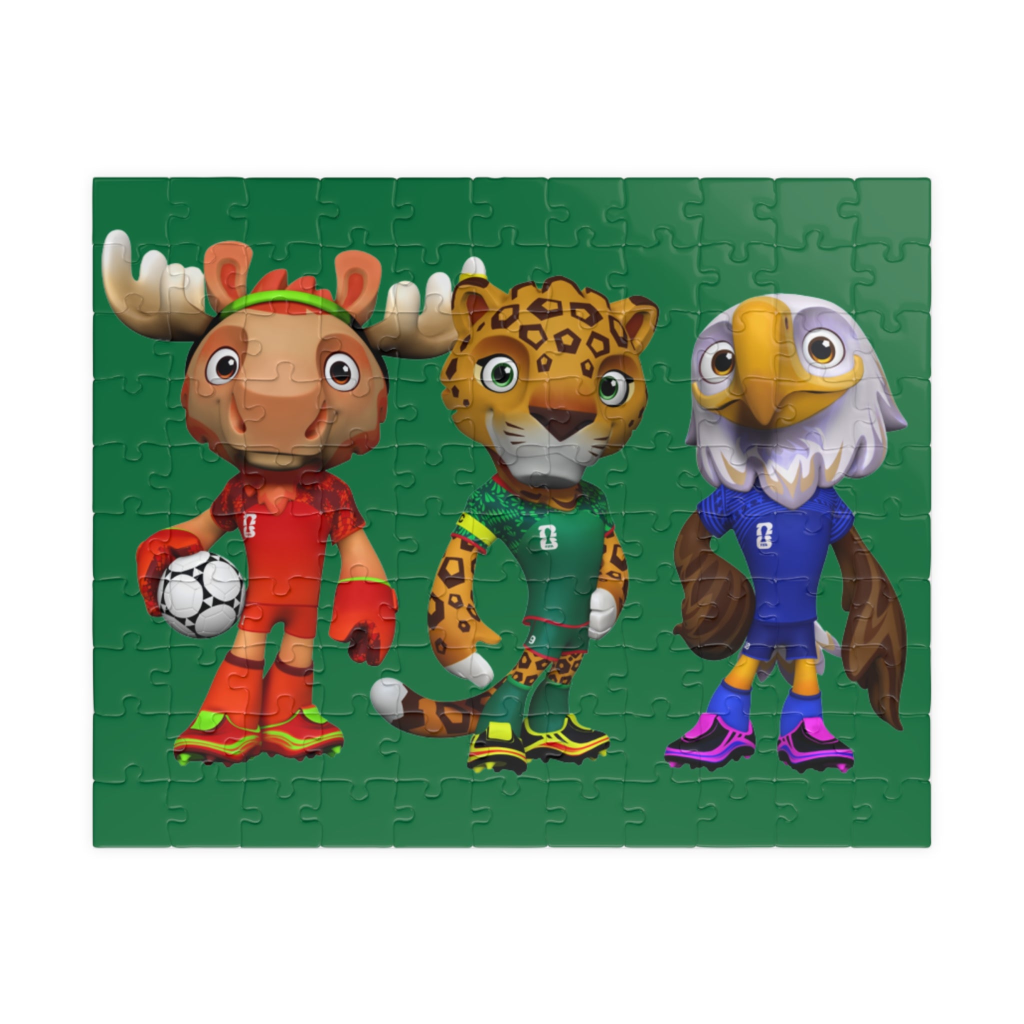 Rompecabezas de animales deportivos para niños, divertido juego familiar.