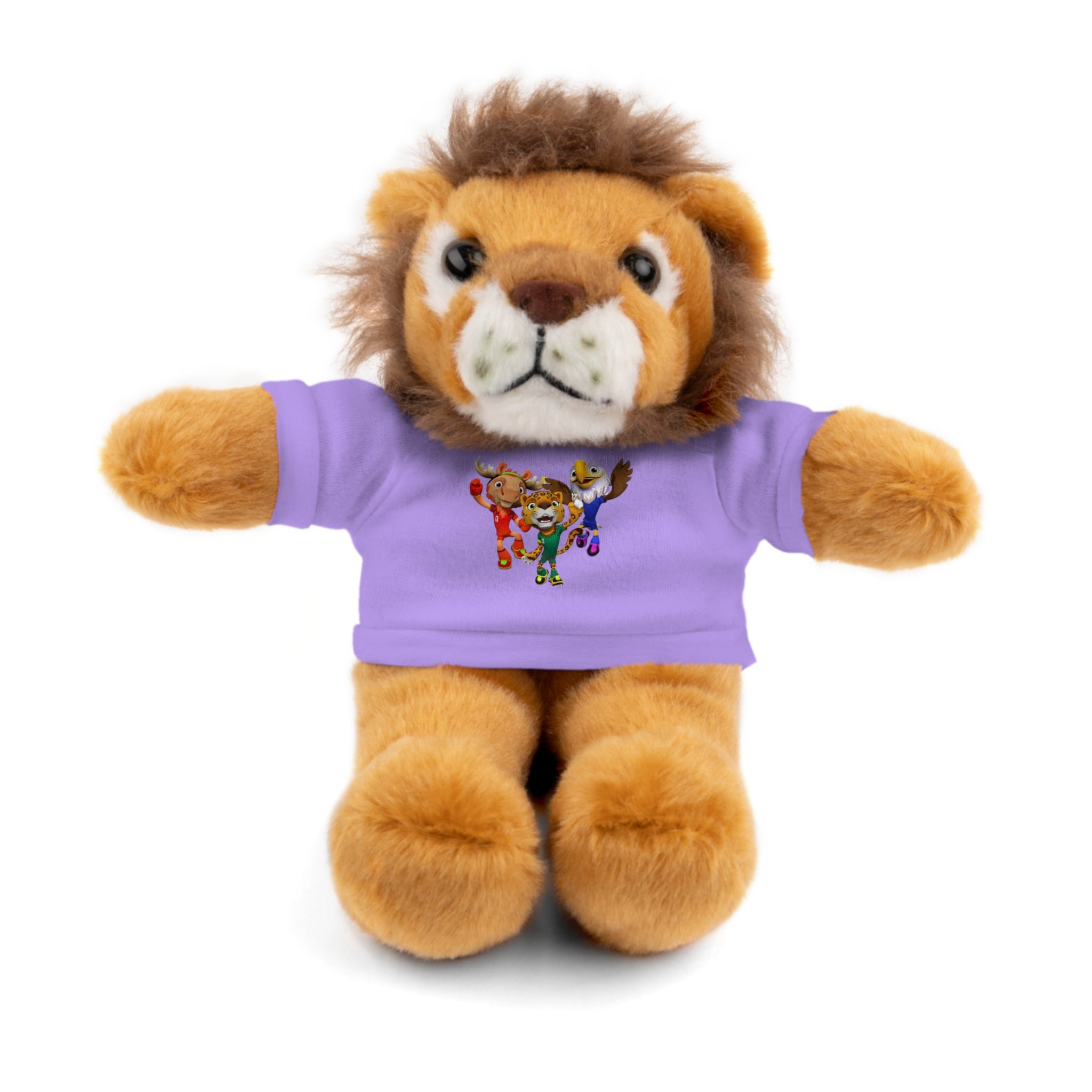 Adorable animal de peluche con camiseta personalizada, regalo tierno para niños.