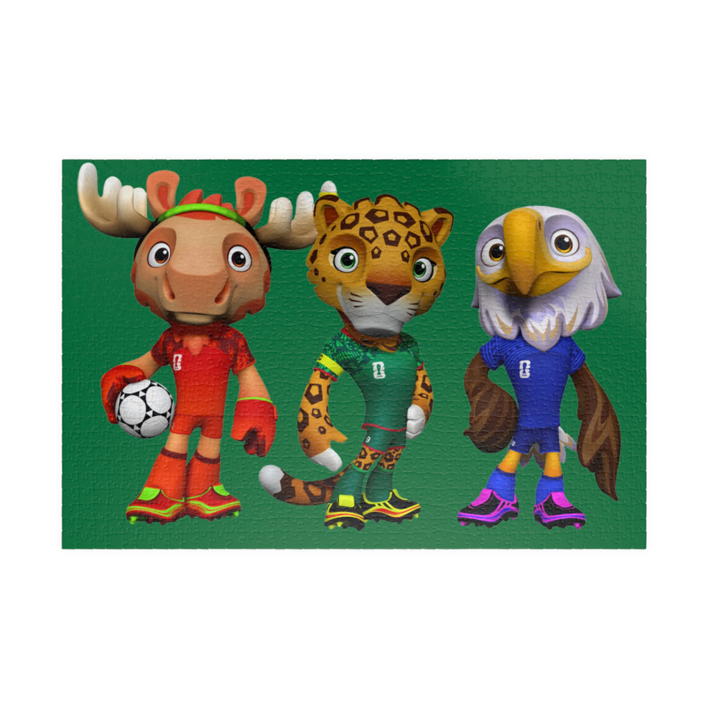 Rompecabezas de animales deportivos para niños, divertido juego familiar.
