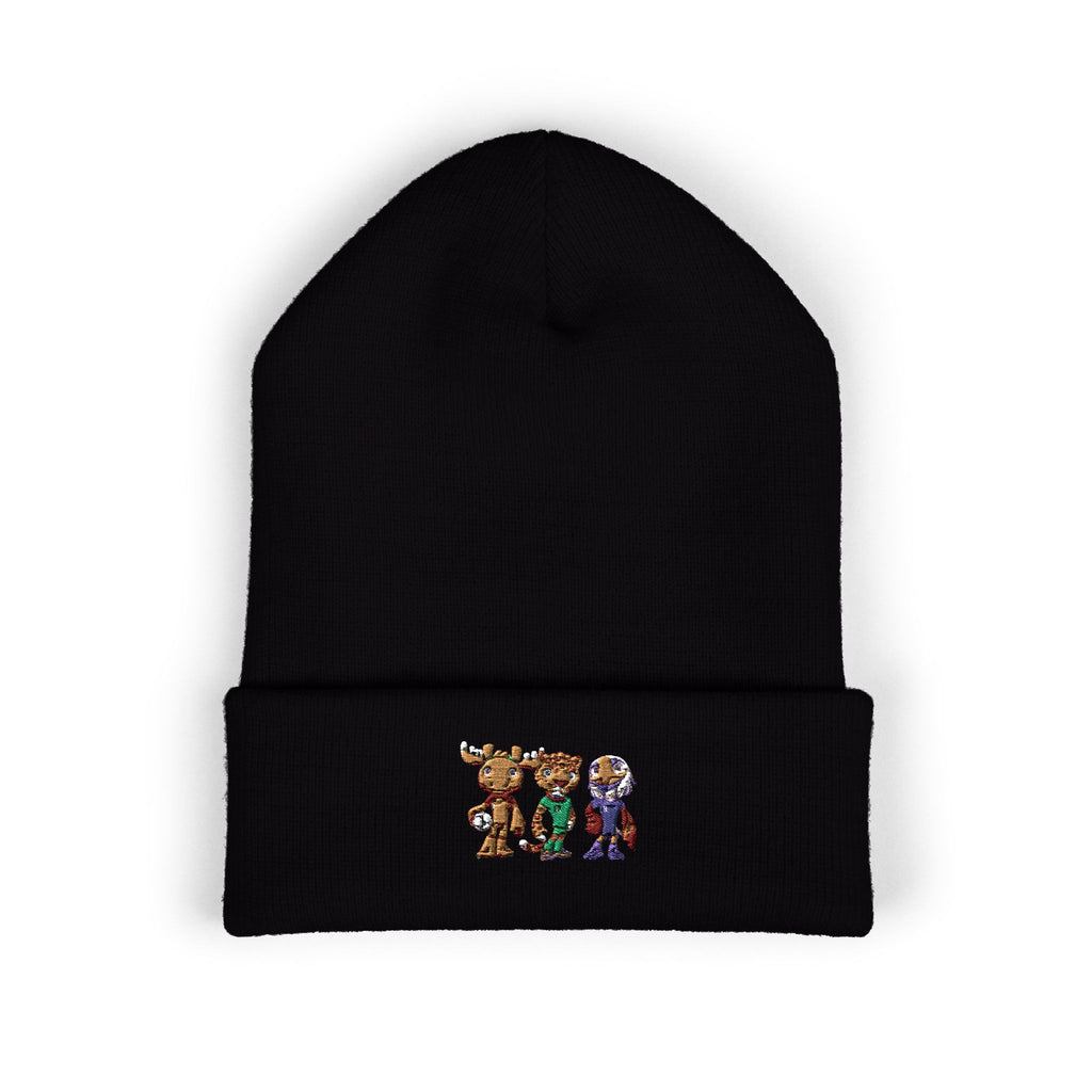 Gorro con las mascotas del Futbol. Gorro con vuelta bordado.