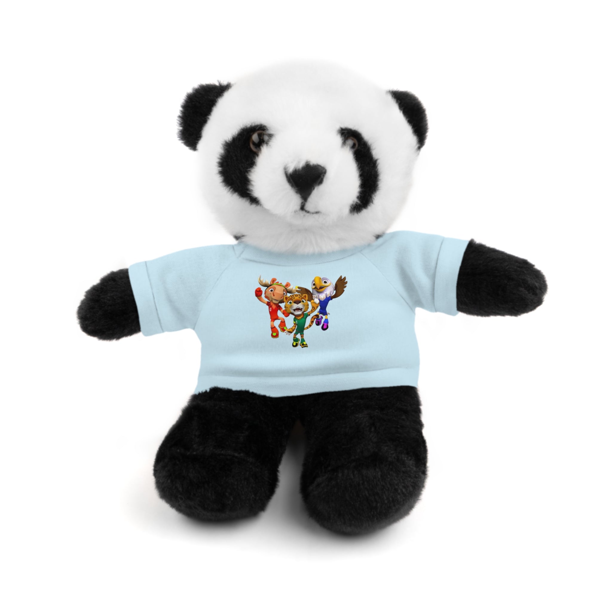 Adorable animal de peluche con camiseta personalizada, regalo tierno para niños.