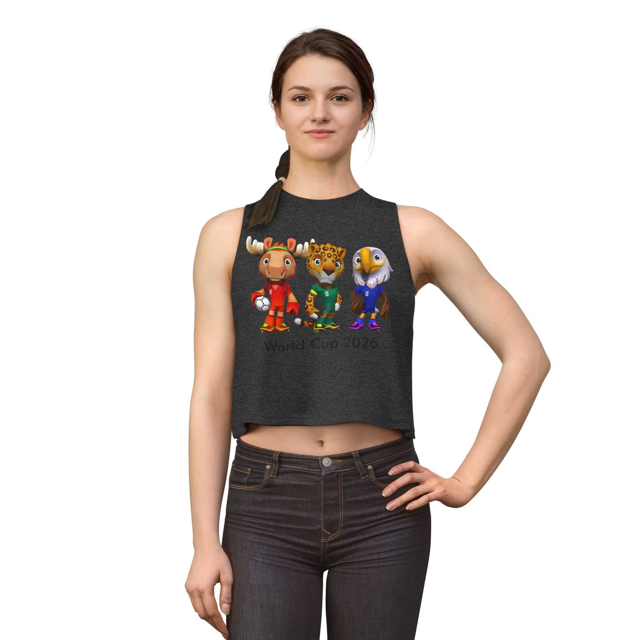 Crop Top de las Mascotas. Camiseta sin mangas para aficionadas al fútbol