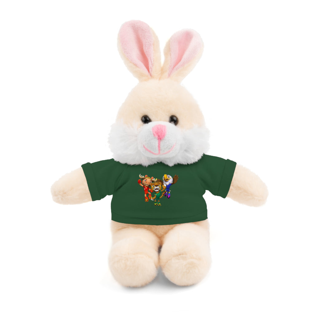 Adorable animal de peluche con camiseta personalizada, regalo tierno para niños.