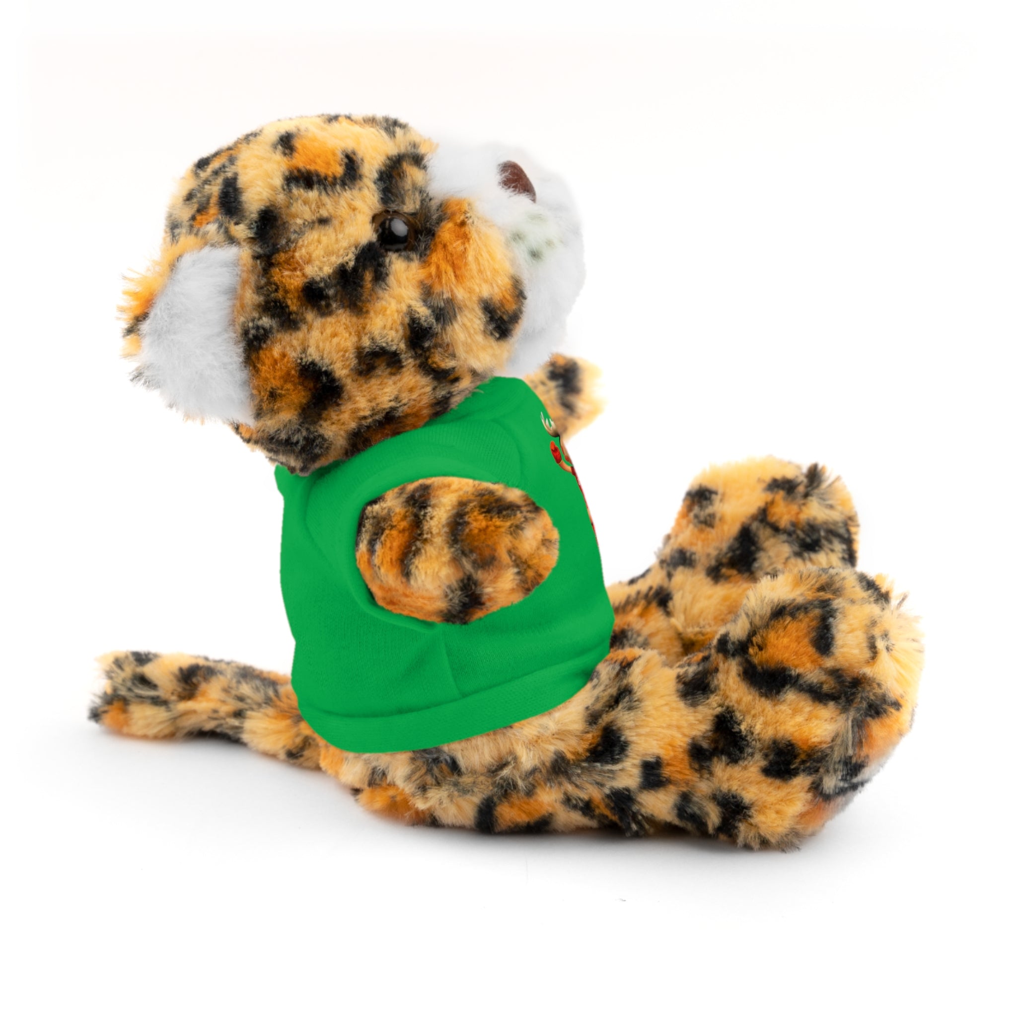 Adorable animal de peluche con camiseta personalizada, regalo tierno para niños.