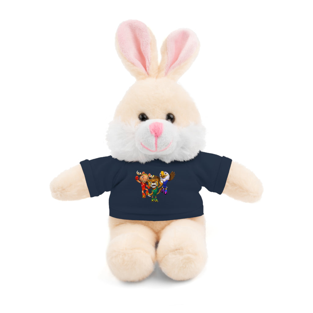 Adorable animal de peluche con camiseta personalizada, regalo tierno para niños.