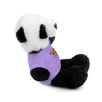 Adorable animal de peluche con camiseta personalizada, regalo tierno para niños.