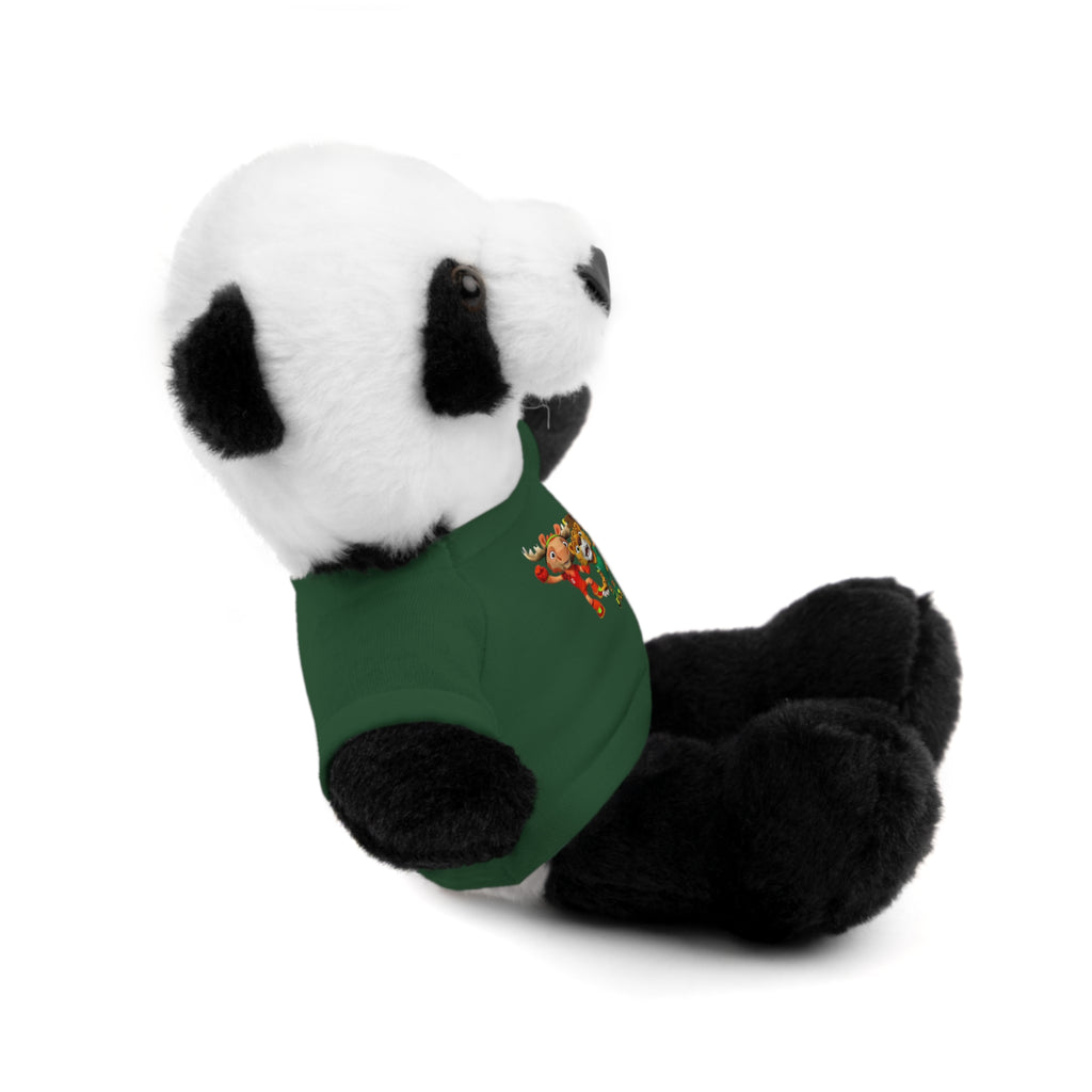 Adorable animal de peluche con camiseta personalizada, regalo tierno para niños.