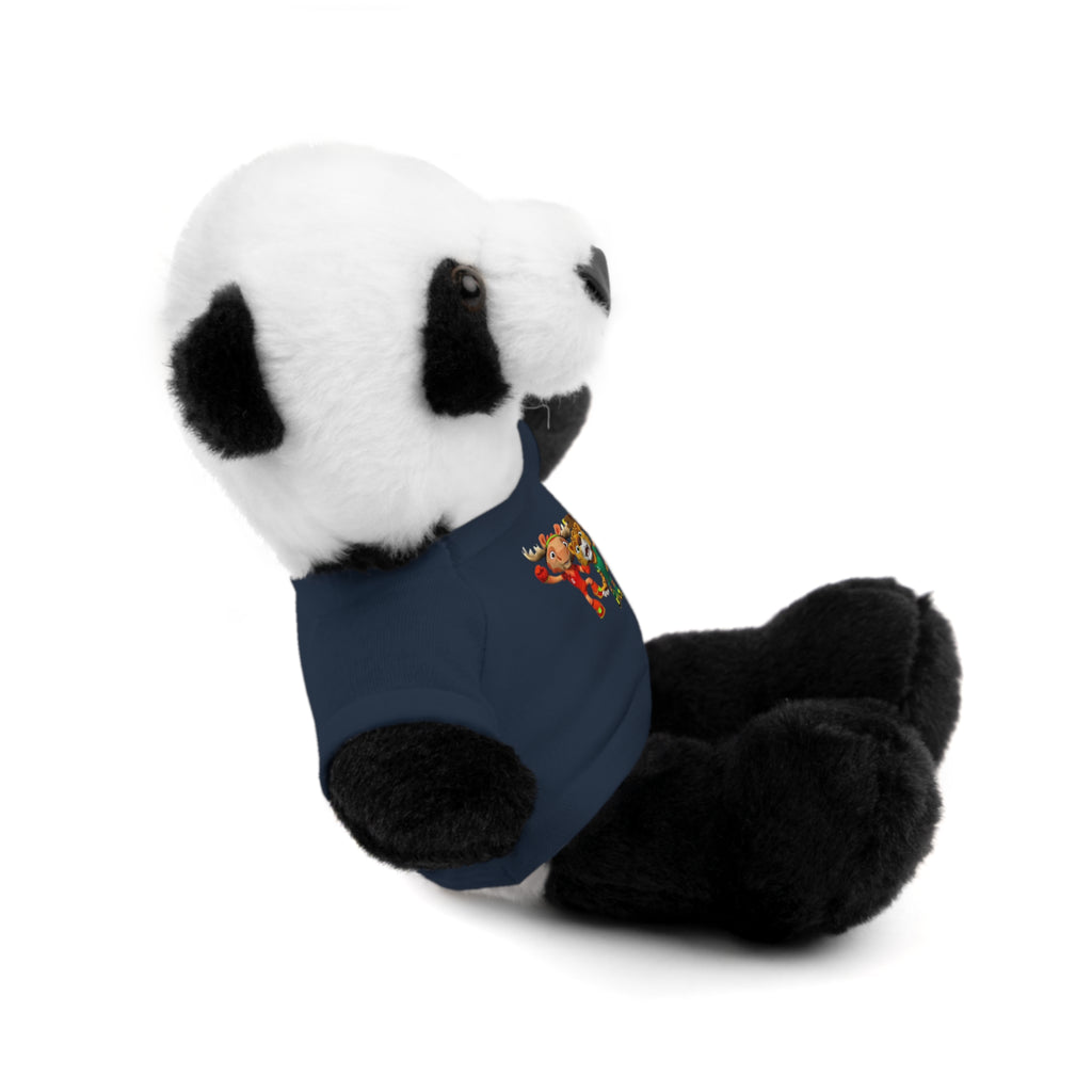 Adorable animal de peluche con camiseta personalizada, regalo tierno para niños.