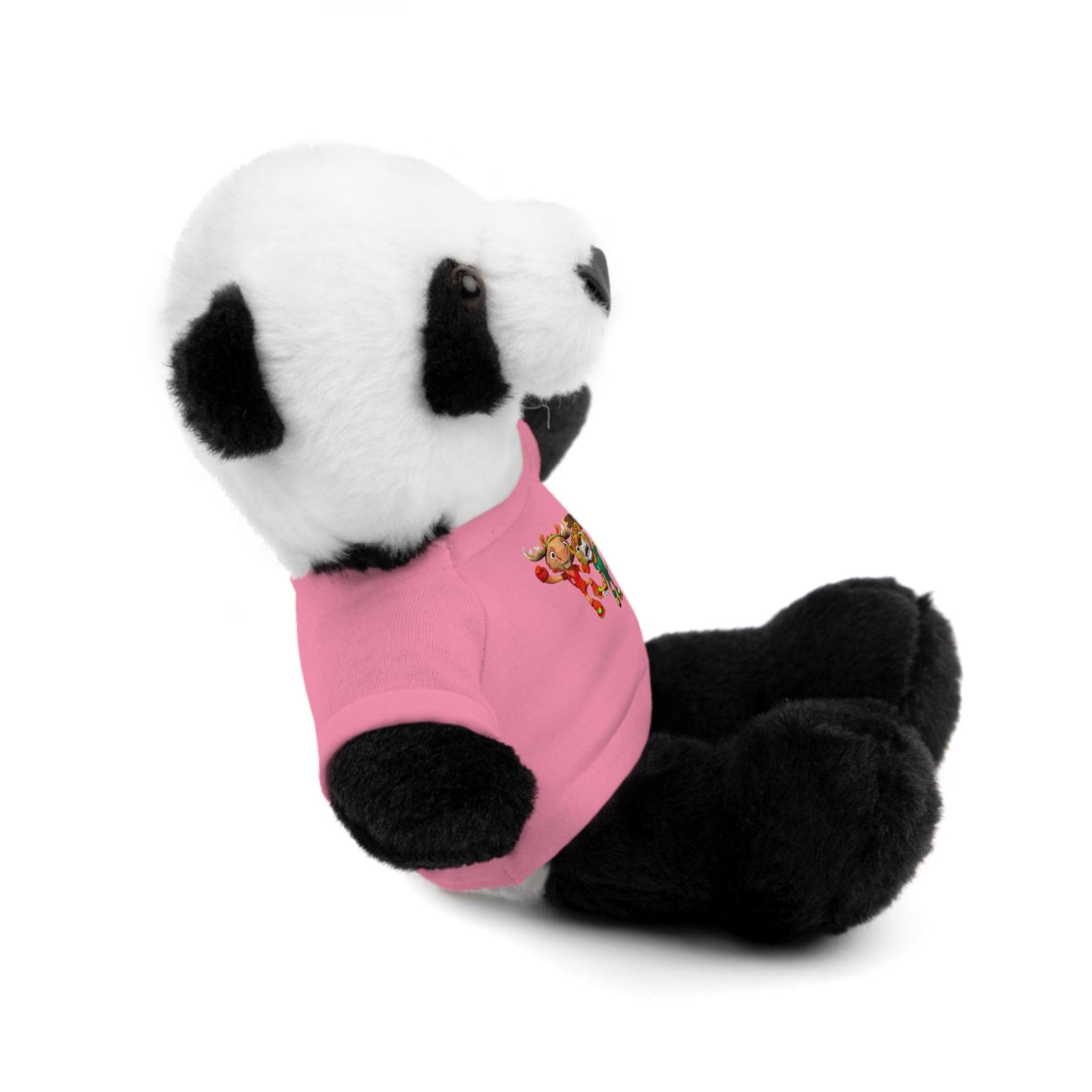 Adorable animal de peluche con camiseta personalizada, regalo tierno para niños.