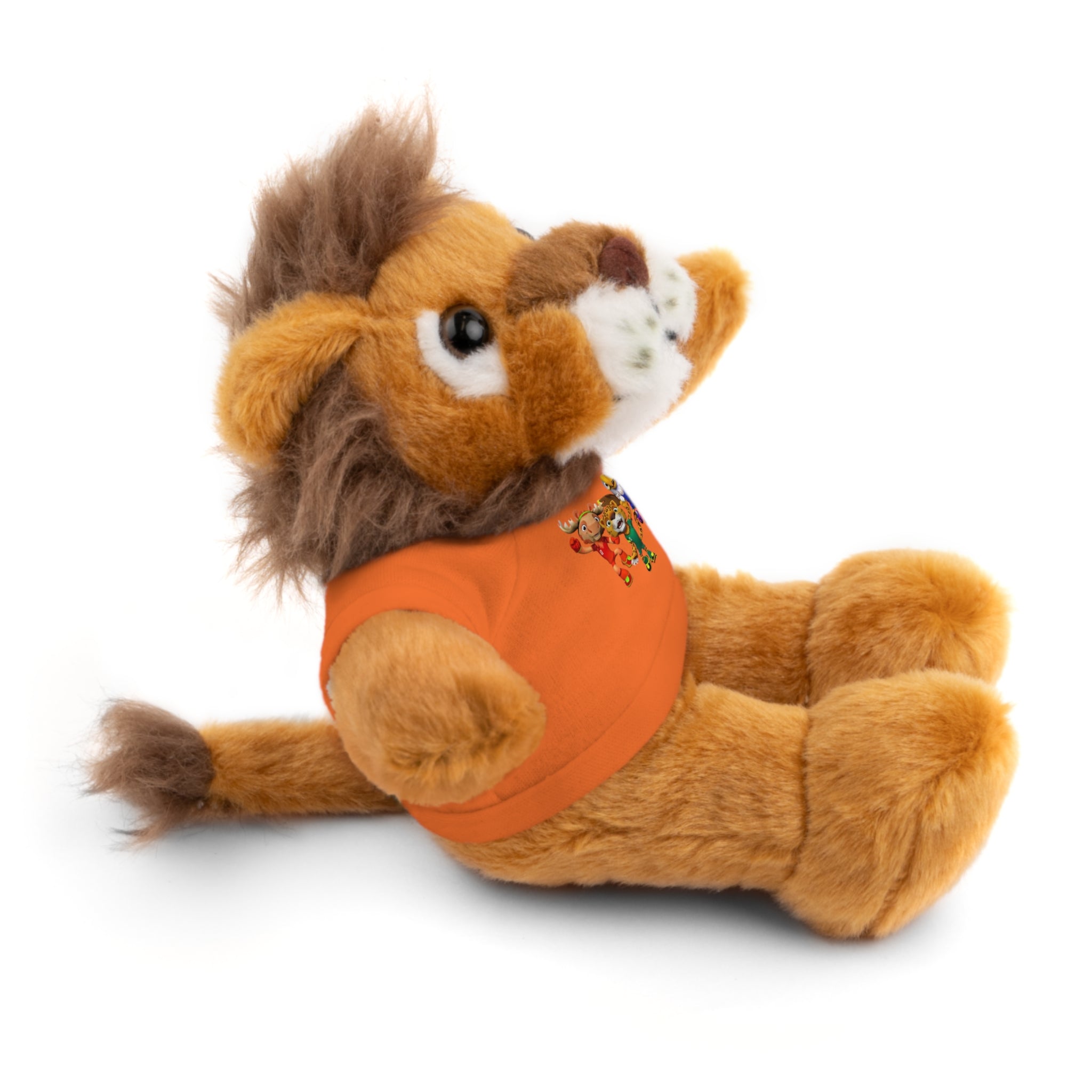 Adorable animal de peluche con camiseta personalizada, regalo tierno para niños.