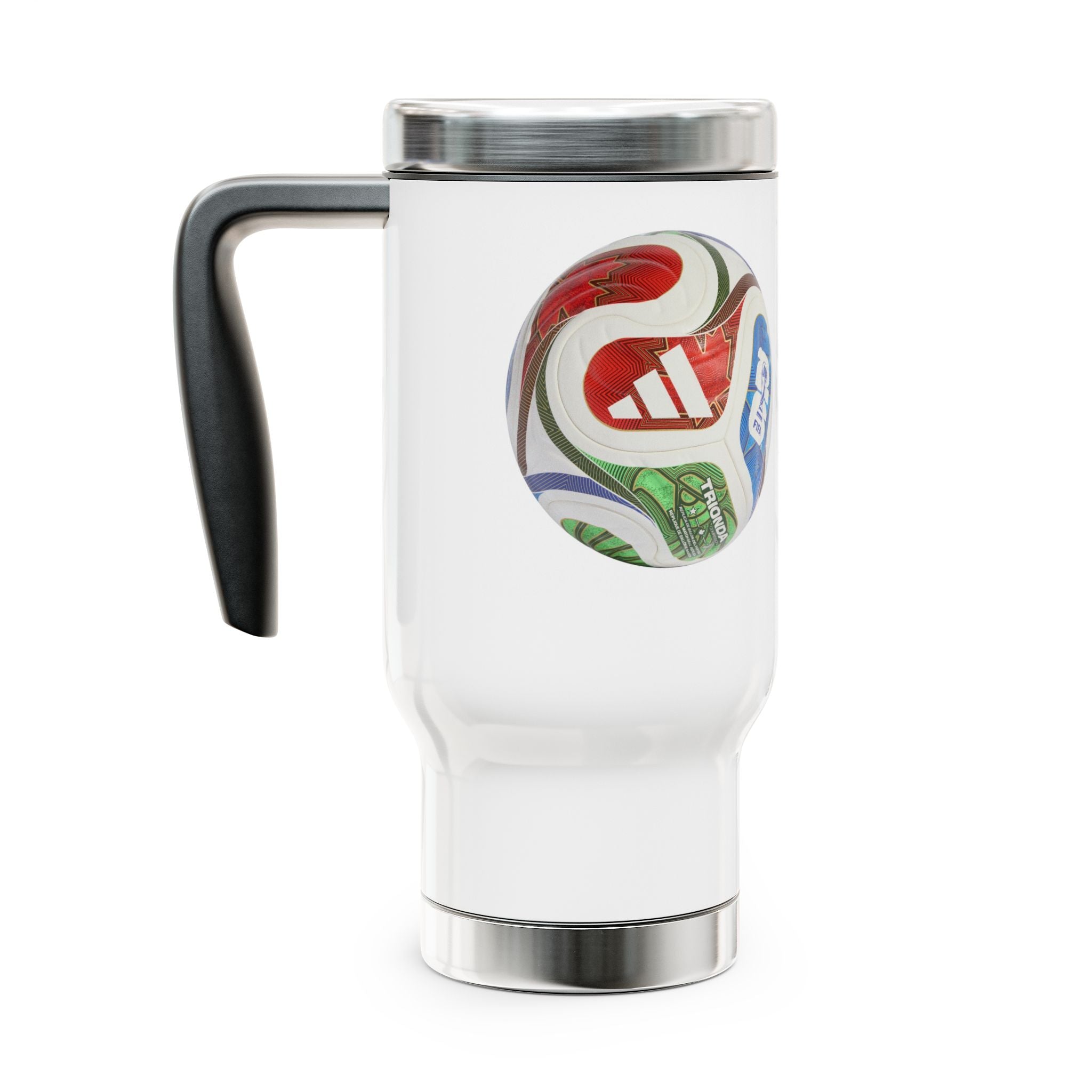 Taza de viaje de acero inoxidable vibrante, ecológica, ideal para café.