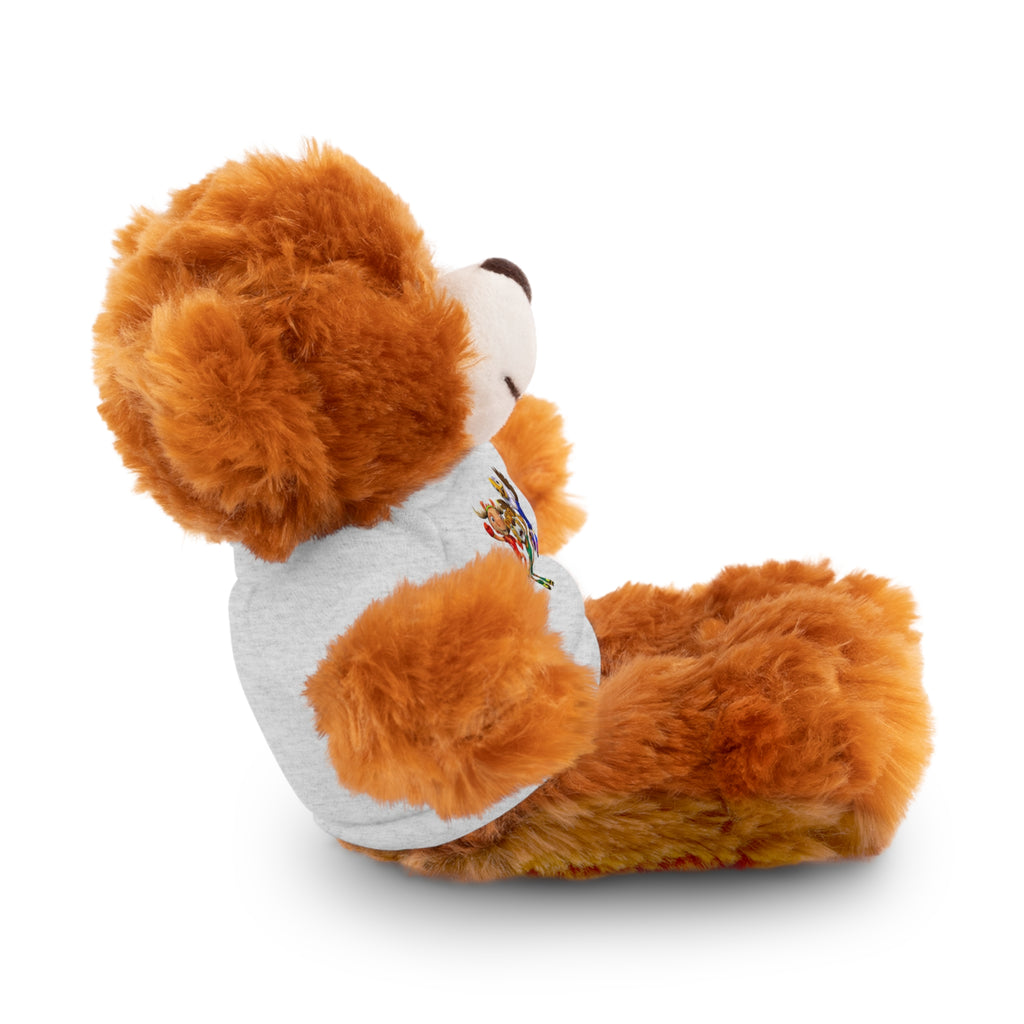 Adorable animal de peluche con camiseta personalizada, regalo tierno para niños.