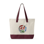 Bolso tote de lona con cremallera y trío de mascotas.