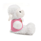 Adorable animal de peluche con camiseta personalizada, regalo tierno para niños.