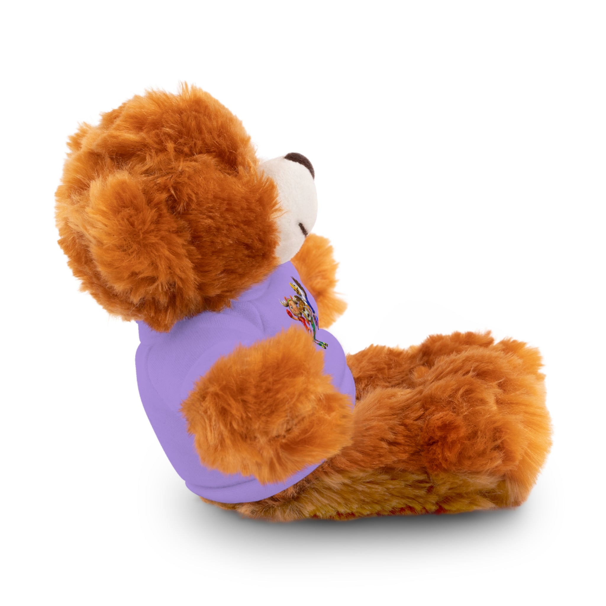Adorable animal de peluche con camiseta personalizada, regalo tierno para niños.