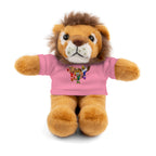 Adorable animal de peluche con camiseta personalizada, regalo tierno para niños.