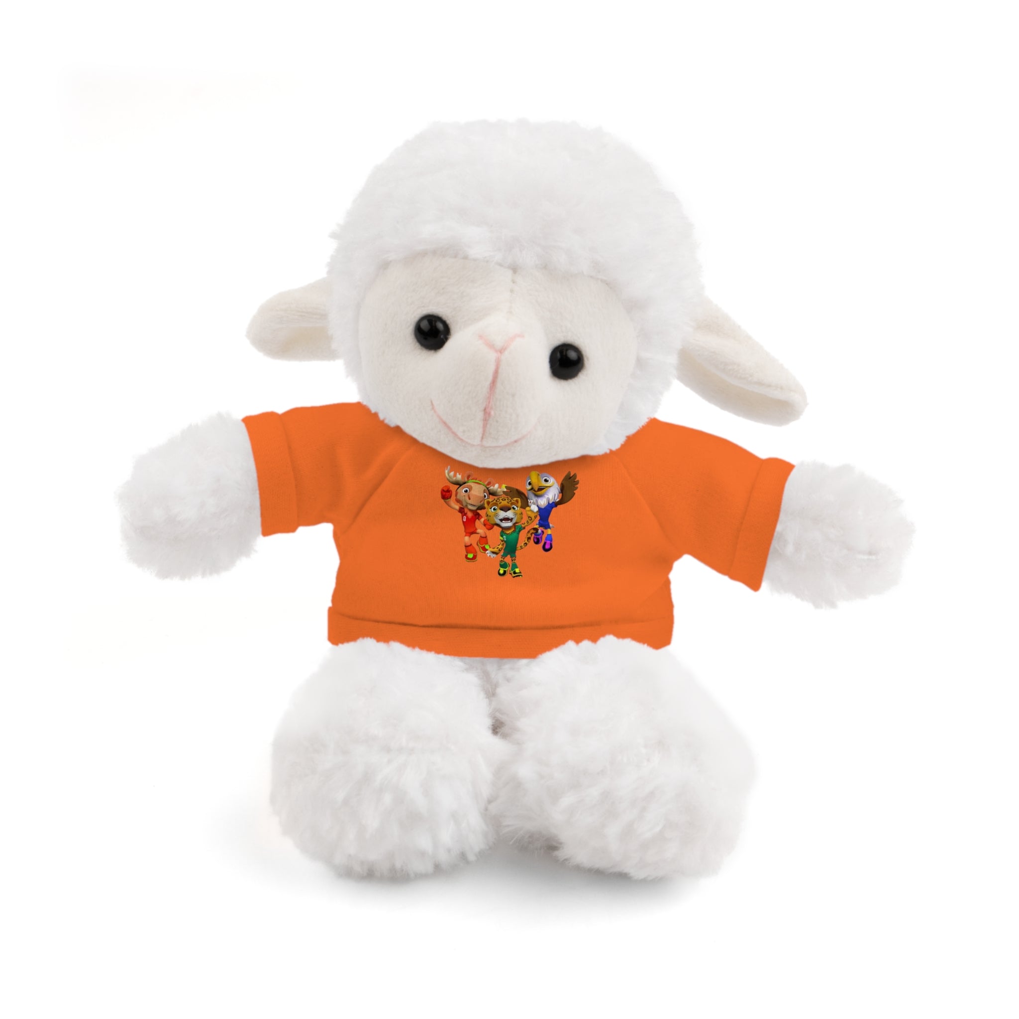 Adorable animal de peluche con camiseta personalizada, regalo tierno para niños.