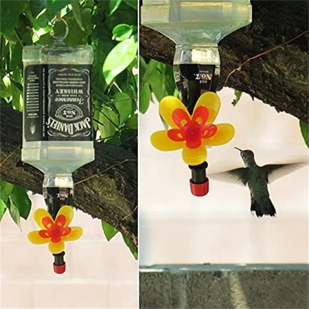 Comedero decorativo para pájaros con forma de botella de vino para jardín o patio al aire libre