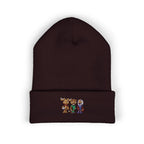 Gorro con las mascotas del Futbol. Gorro con vuelta bordado.
