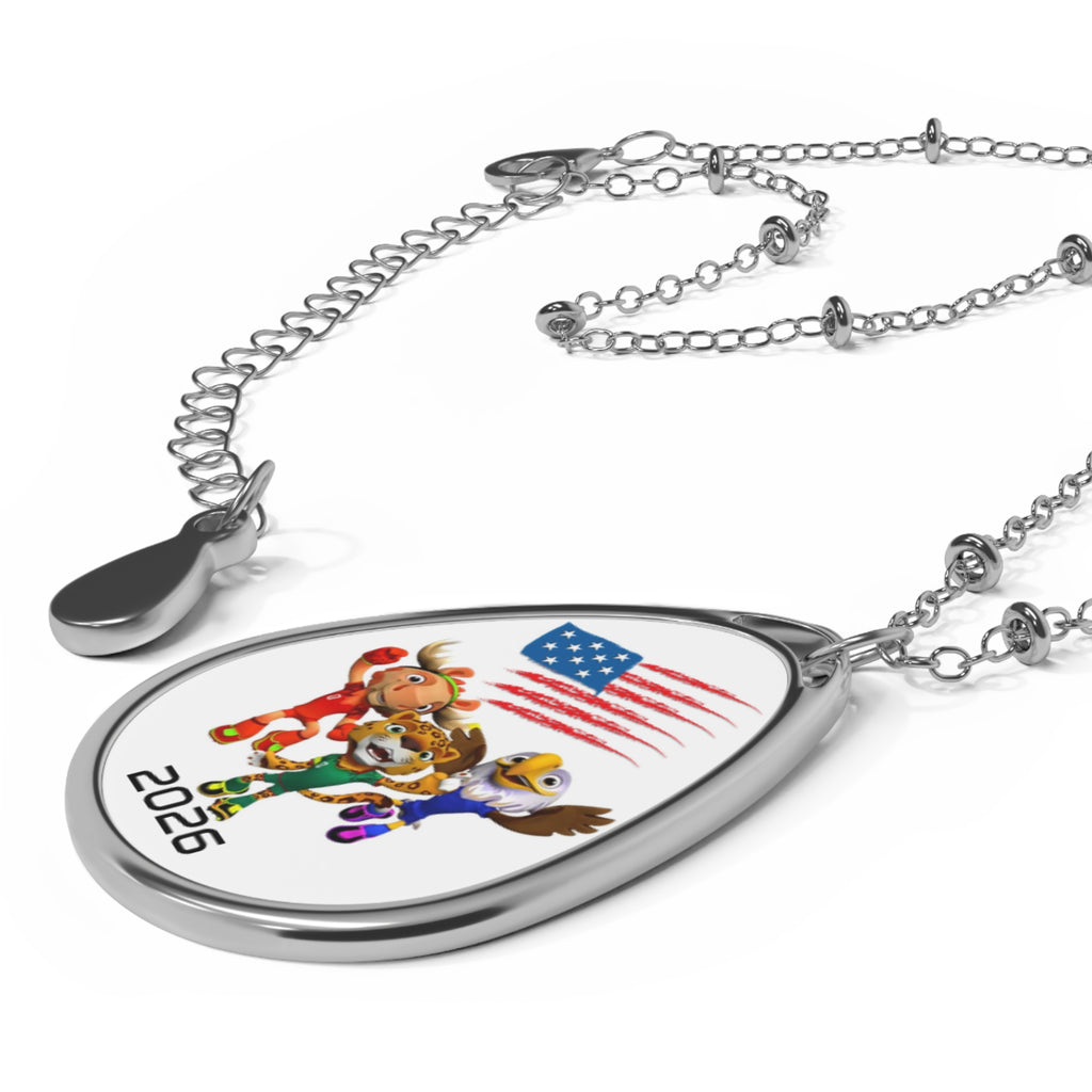 Collar ovalado «Mascotas 2026» | Colgante de bandera.