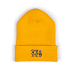 Gorro con las mascotas del Futbol. Gorro con vuelta bordado.