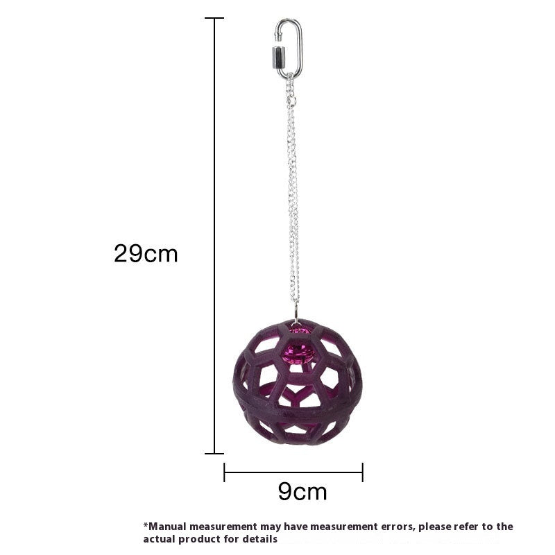 Bola de campana colgante de loro congestionada para aliviar la masticación. Molar de plástico.