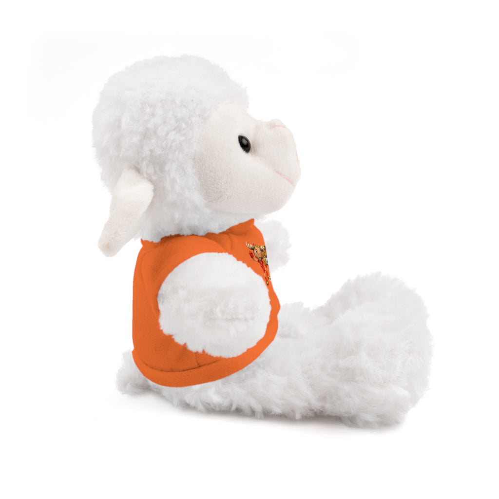 Adorable animal de peluche con camiseta personalizada, regalo tierno para niños.
