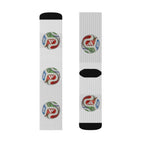 Calcetines de sublimación coloridos, Regalo divertido para amantes del deporte.