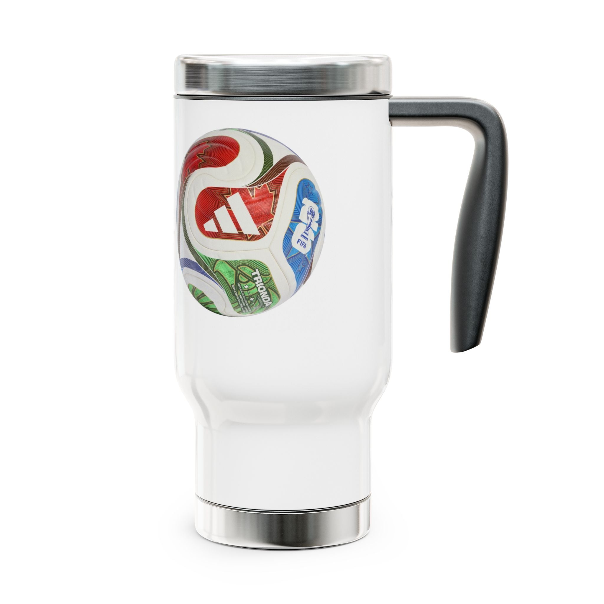 Taza de viaje de acero inoxidable vibrante, ecológica, ideal para café.