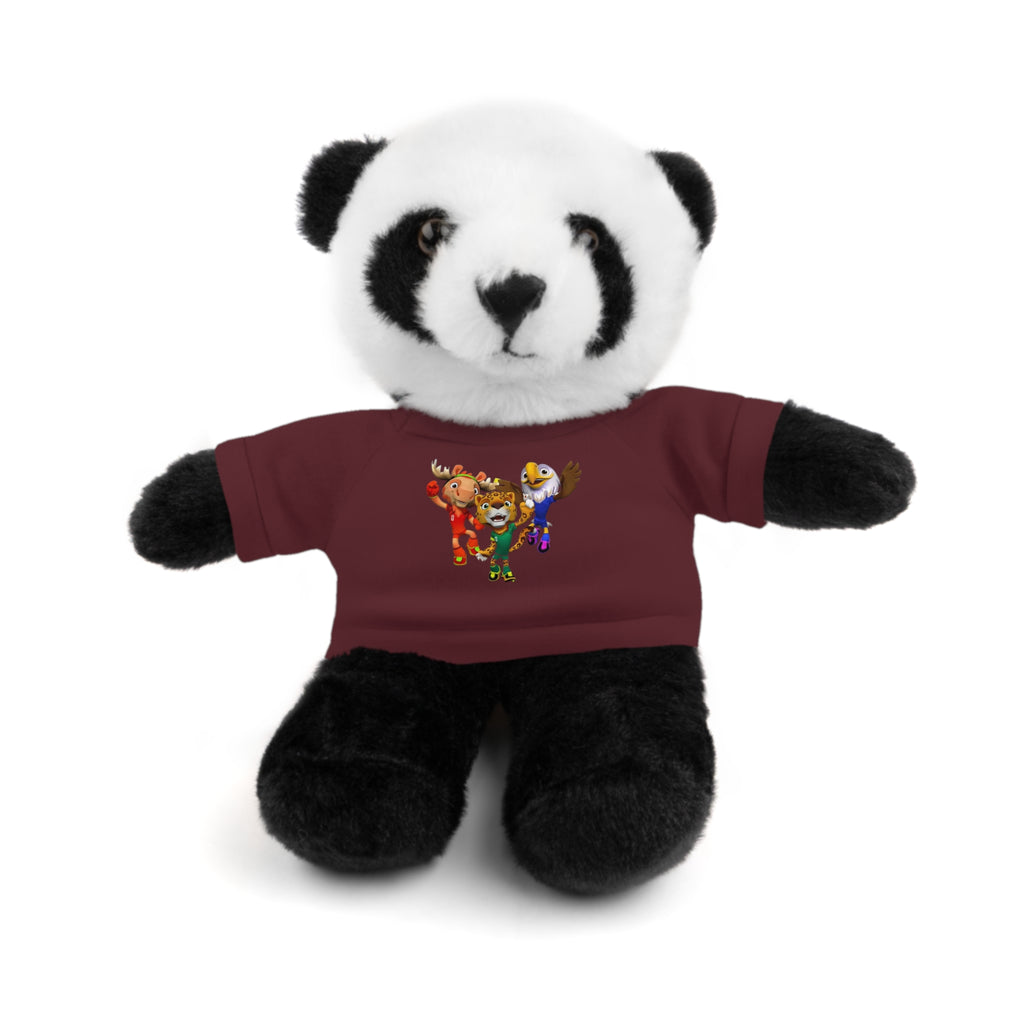 Adorable animal de peluche con camiseta personalizada, regalo tierno para niños.