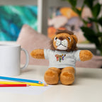 Adorable animal de peluche con camiseta personalizada, regalo tierno para niños.