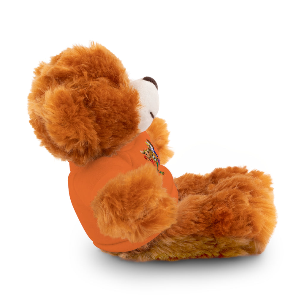 Adorable animal de peluche con camiseta personalizada, regalo tierno para niños.