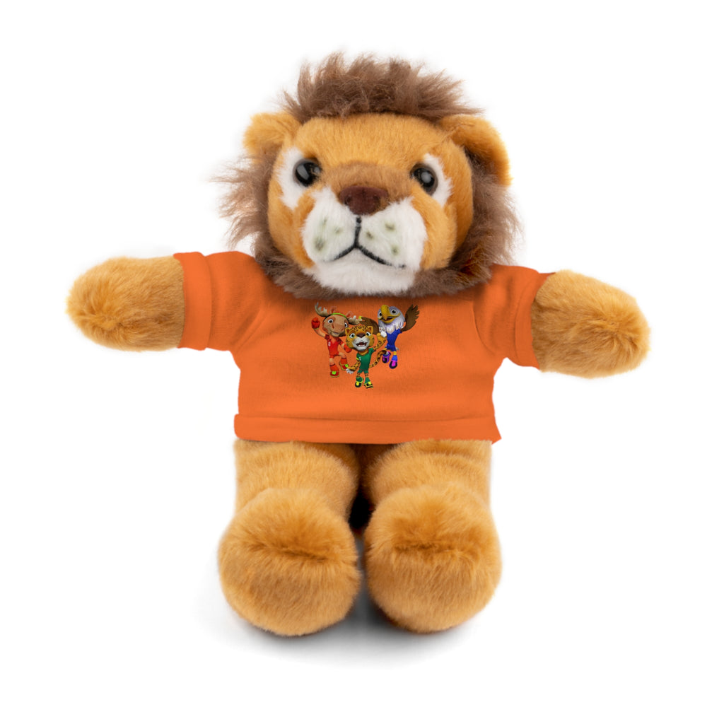 Adorable animal de peluche con camiseta personalizada, regalo tierno para niños.