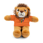 Adorable animal de peluche con camiseta personalizada, regalo tierno para niños.