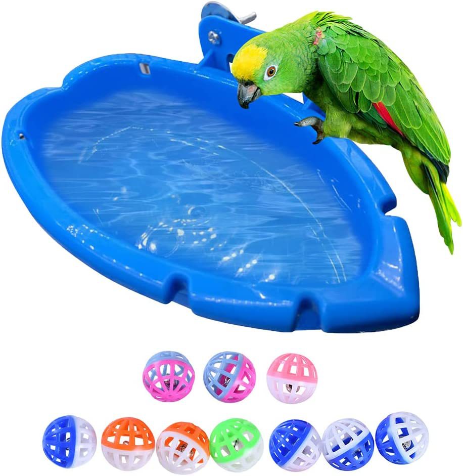 Bañera multifuncional para pájaros y comederos.