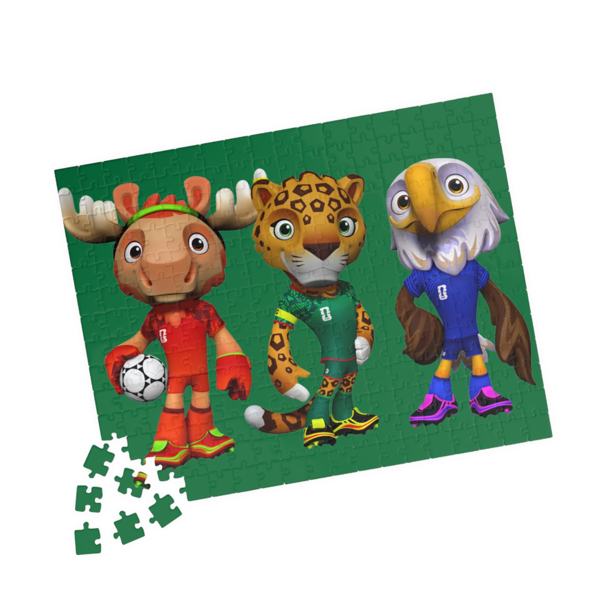 Rompecabezas de animales deportivos para niños, divertido juego familiar.