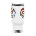 Taza de viaje de acero inoxidable vibrante, ecológica, ideal para café.