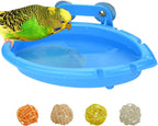 Bañera multifuncional para pájaros y comederos.