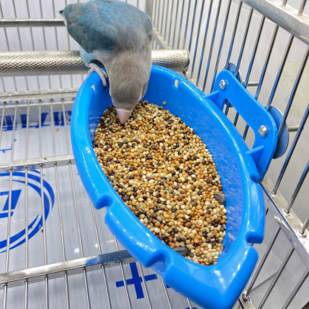 Bañera multifuncional para pájaros y comederos.