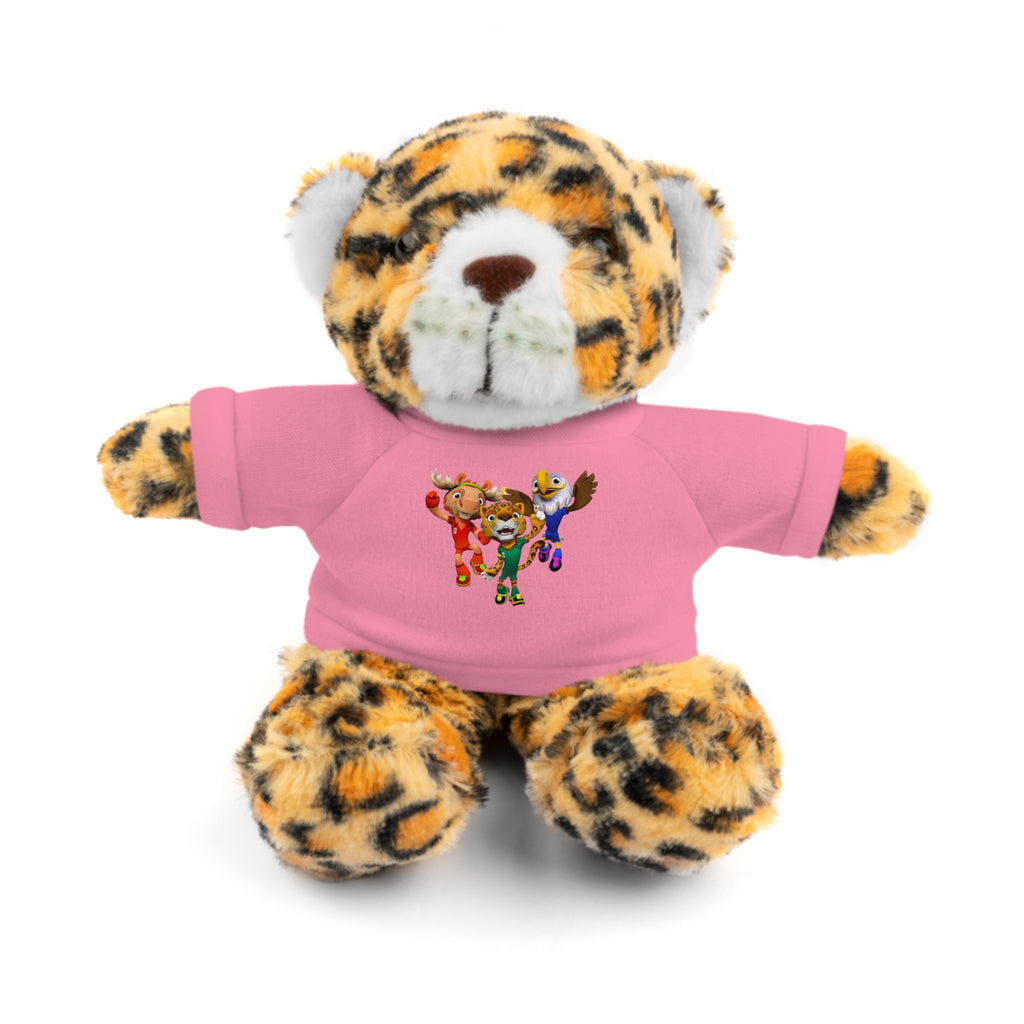 Adorable animal de peluche con camiseta personalizada, regalo tierno para niños.