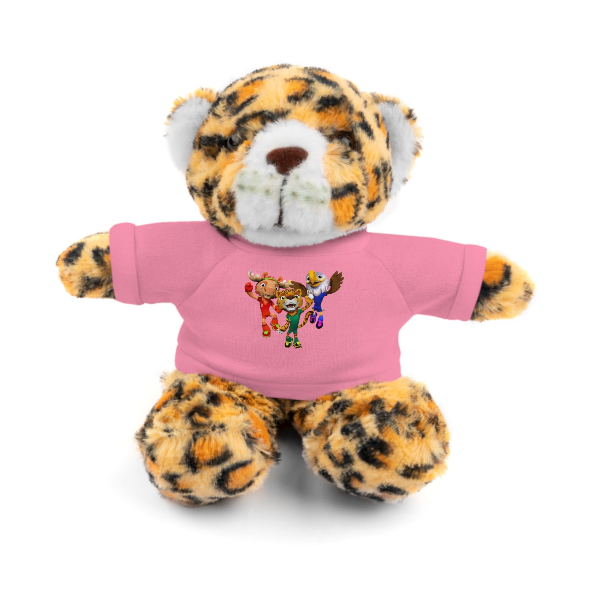 Adorable animal de peluche con camiseta personalizada, regalo tierno para niños.