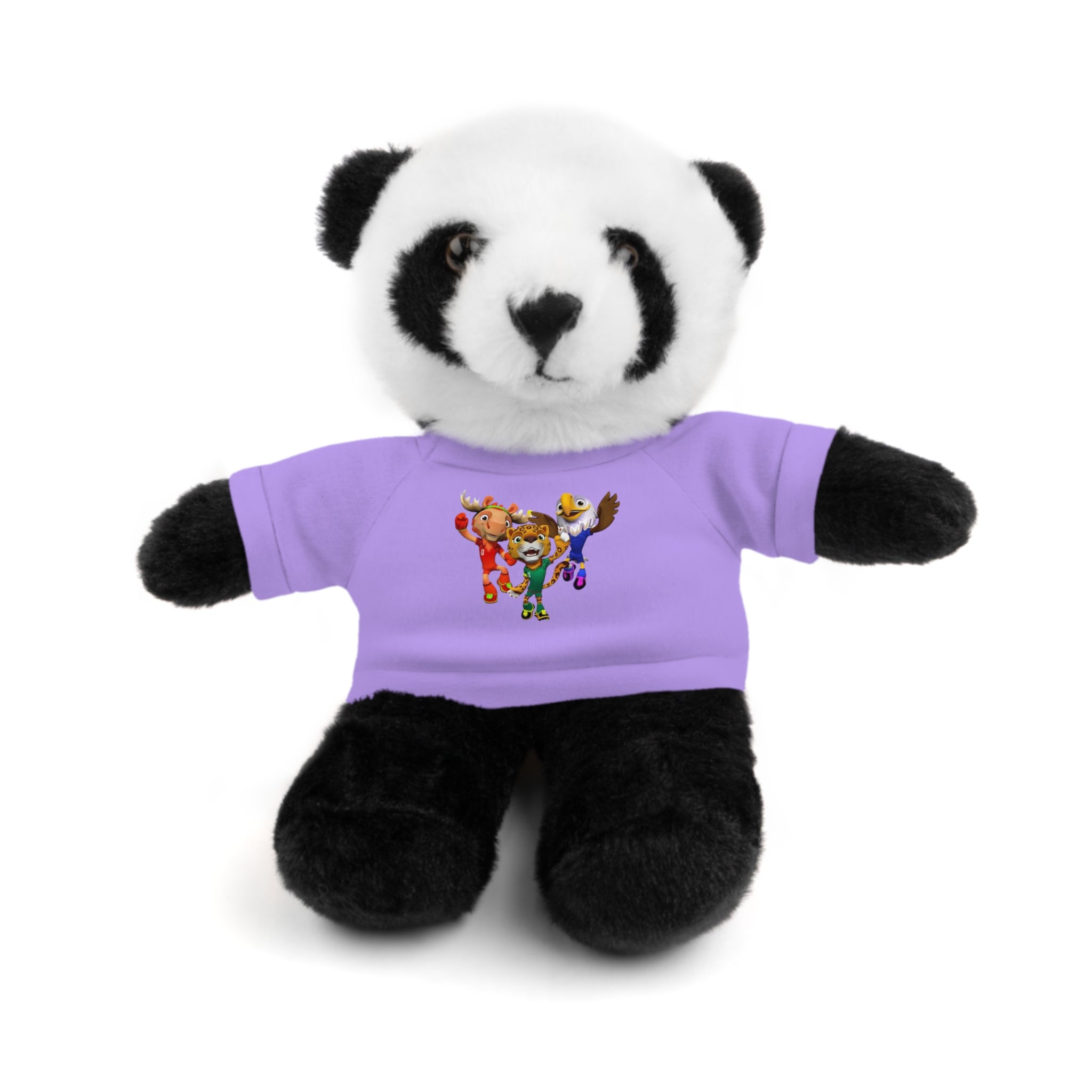 Adorable animal de peluche con camiseta personalizada, regalo tierno para niños.